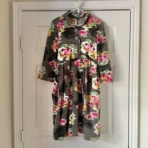 Uncle Frank Gray Floral Coat Dress